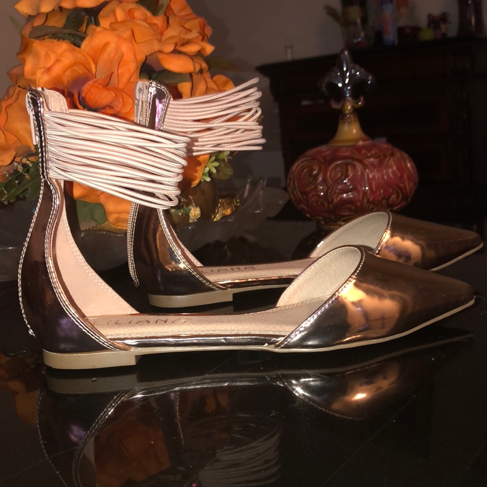 Rose gold flats